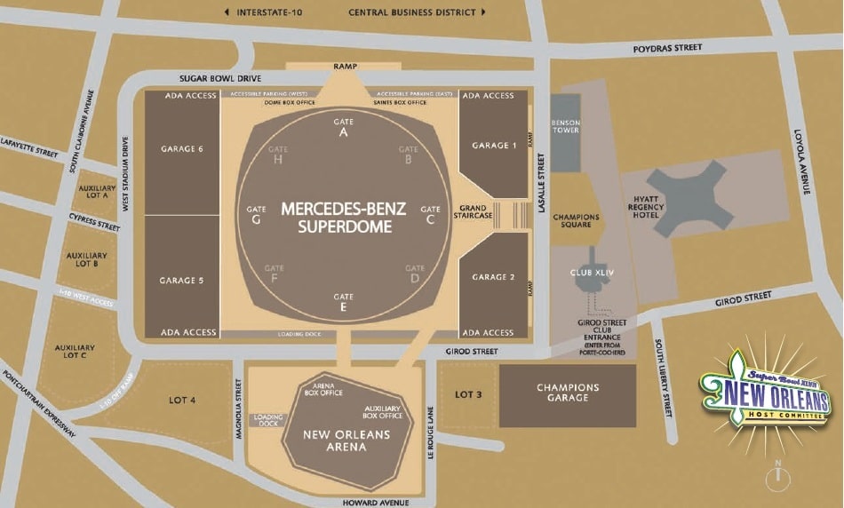 Superdome Directions & Parking - Stadiums of Pro Football